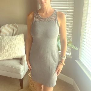 Gray casual mini sundress